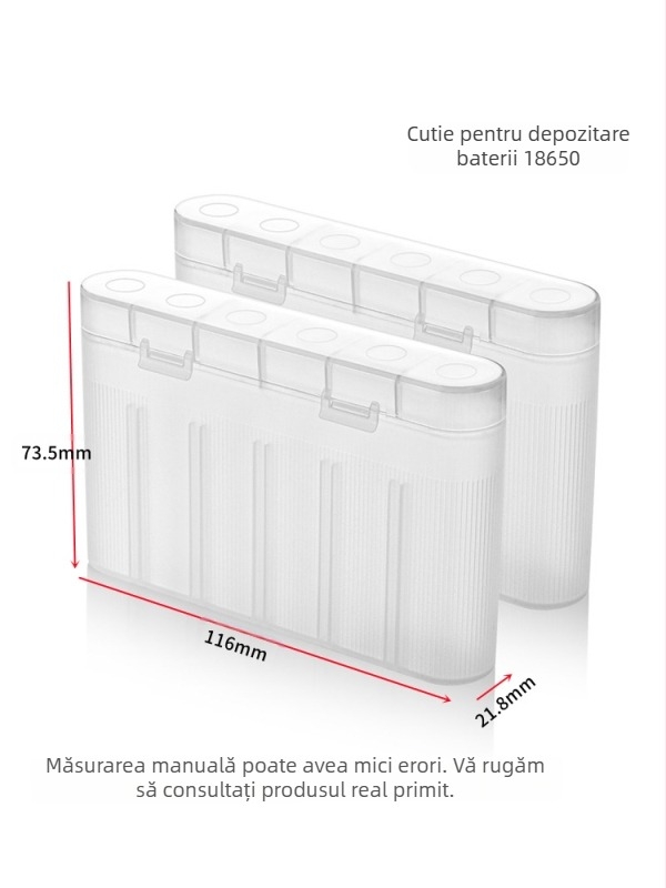 Cutie pentru baterii 18650, 6 compartimente, cutie din plastic cu placă de protecție, Yixuan