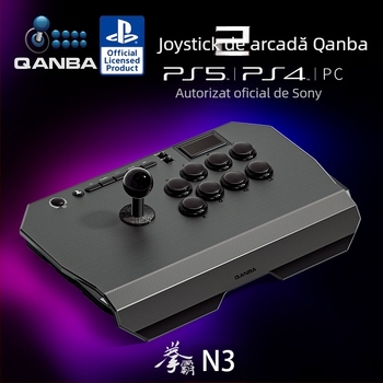 QANBA N3 joystick arcade, cu USB, compatibil PS5/PS4/PC, carcasă din plastic, stil Esports