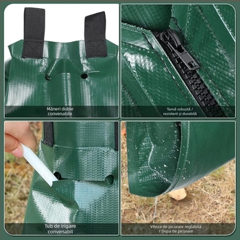 Sac de irigare prin picurare pentru grădină, reutilizabil pentru pomi fructiferi, prevenire secetă (20 galoni, PVC)