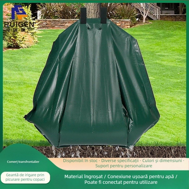 Sac de irigare prin picurare pentru grădină, reutilizabil pentru pomi fructiferi, prevenire secetă (20 galoni, PVC)