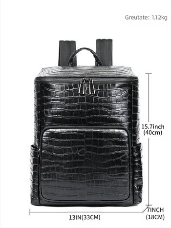 Rucsac din piele adevărată pentru bărbați – piele de top layer, bretele cu pernă, capacitate sub 20 L, compatibil cu laptop de 15 inch, pentru călătoriile de afaceri