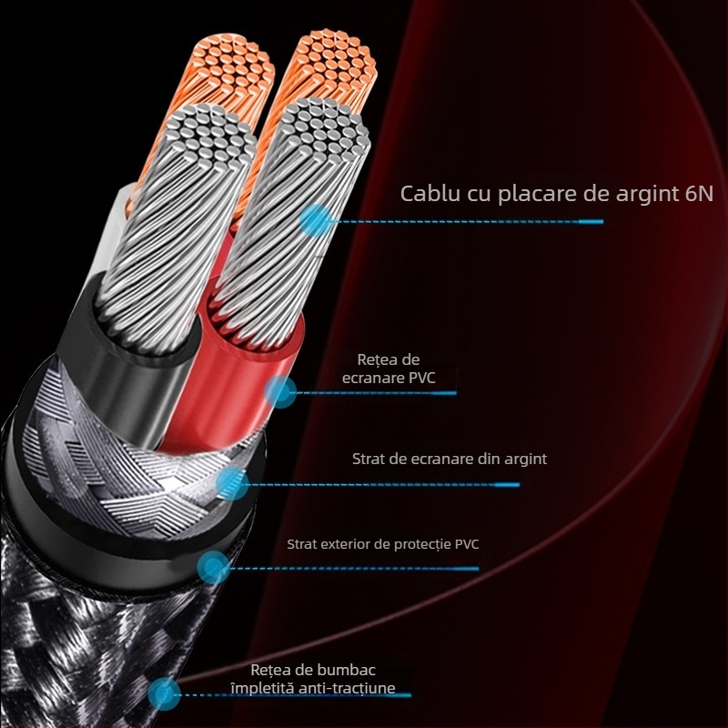 Cablu USB audio YY-USB, nucleu placat cu argint 6N, conector A către B USB, cablu DAC HiFi