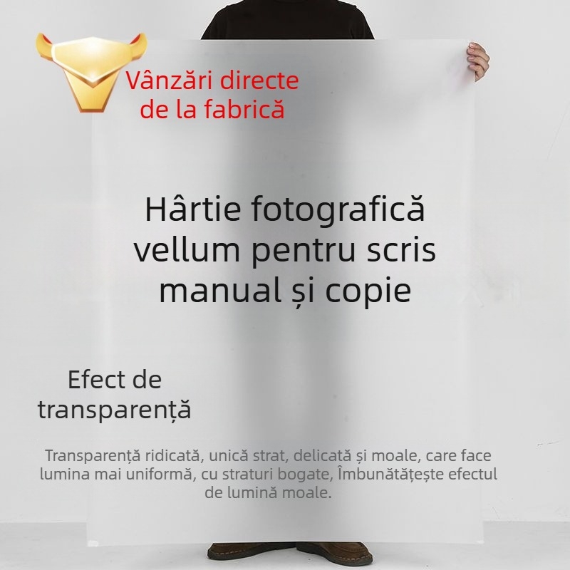 Hârtie cu acid sulfuric pentru trasare, 53 g, 50% opacitate, ambalaj impermeabil, personalizabil, pentru desen manual și ambalare premium