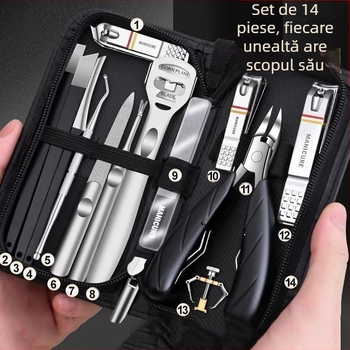Set pedicure cu clește pentru unghii și foarfecă – portabil, model pentru uz casnic, oțel inoxidabil