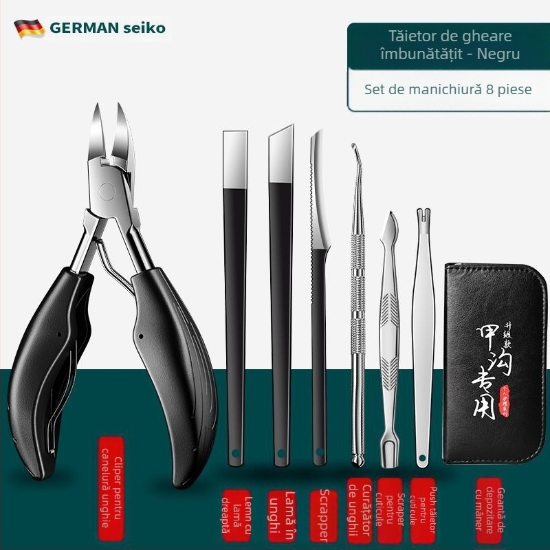 Set pedicure cu clește pentru unghii și foarfecă – portabil, model pentru uz casnic, oțel inoxidabil