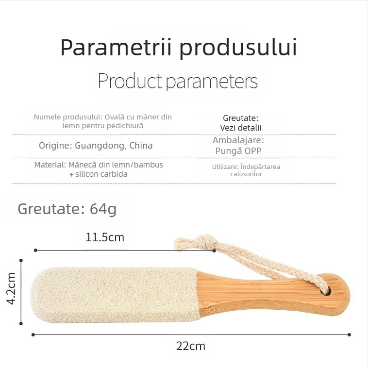 Xiang Yu Șlefuitor pentru picioare din lemn de fag cu oxid de siliciu, piatră ovală, cutie cu 200 bucăți – instrument de îngrijire a picioarelor