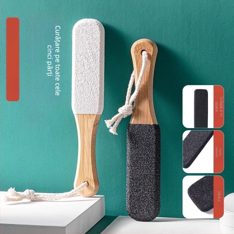 Xiang Yu Șlefuitor pentru picioare din lemn de fag cu oxid de siliciu, piatră ovală, cutie cu 200 bucăți – instrument de îngrijire a picioarelor