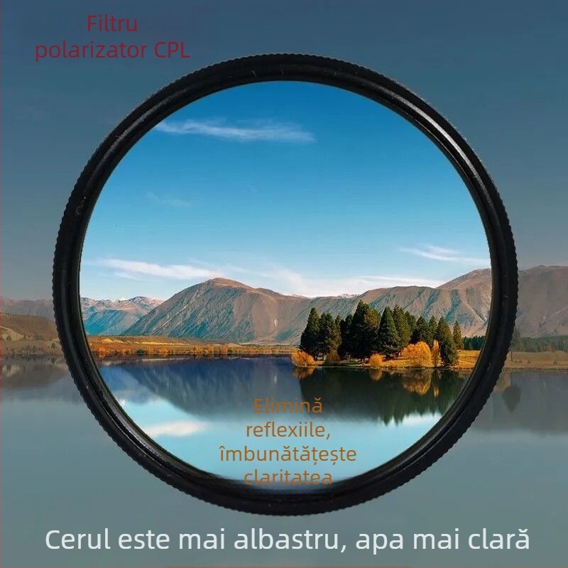 Filtru CPL polarizant pentru obiective Canon și Nikon, procesare OEM, lansat în 2015.