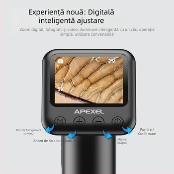APEXEL microscop digital, mărire 800x, imagine de înaltă definiție, pentru observații biologice și evaluarea bijuteriilor, destinat educației și cercetării