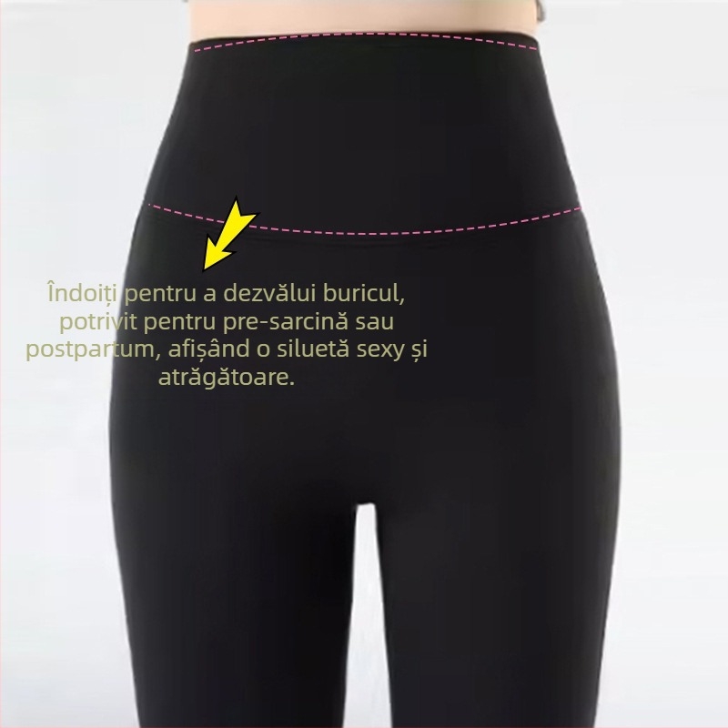 Pantaloni pentru mame însărcinate și postnatale, cu susținere abdominală, material gros, micro-elastici, poliester 30–50%, croială slim