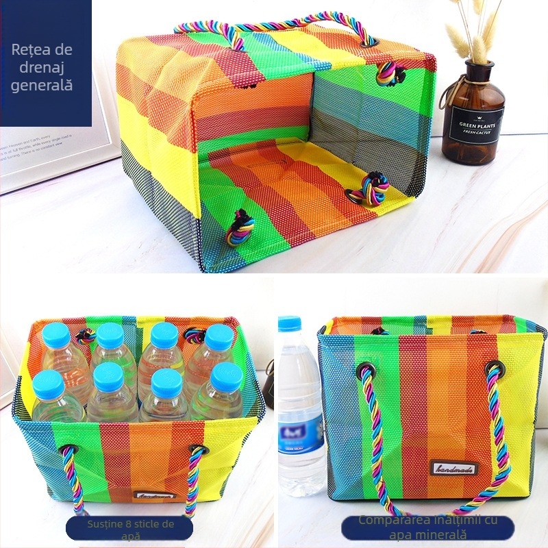 Sac de baie din plasă din rășină – pliabil, impermeabil, pentru igienă și depozitare, potrivit pentru călătorii și acasă