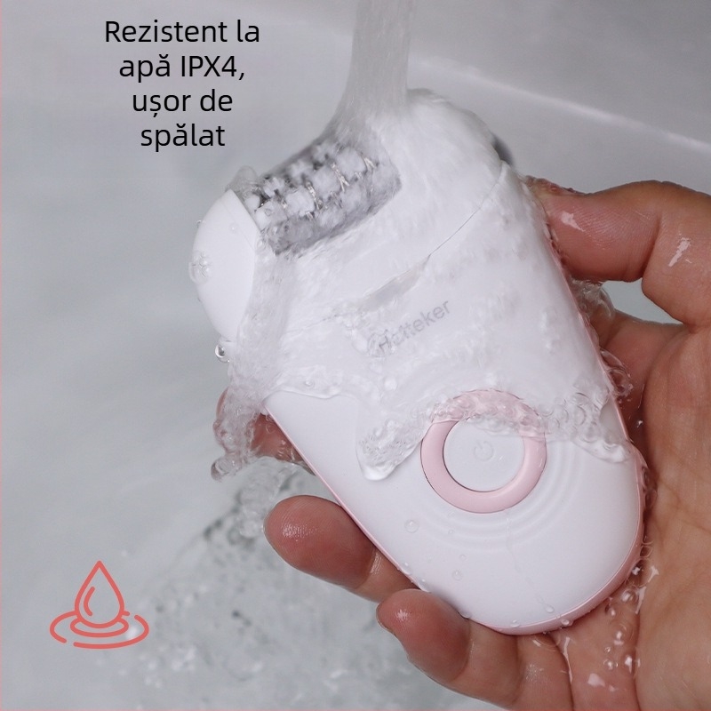 Epilator electric HT-6258 cu alimentare USB/ electrică, cap de tăiere din oțel inoxidabil, curățare a întregului corp