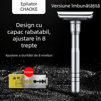 Aparat de ras manual Tide, lame din oțel inoxidabil, margine dublă, reglaj în 8 trepte, pachet cu 5 lame