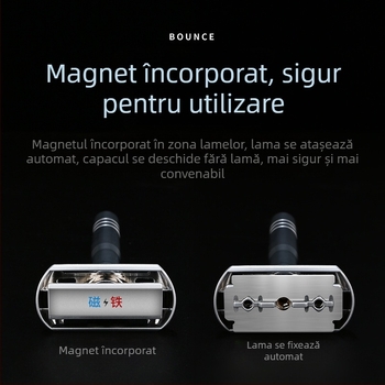 Aparat de ras manual Tide, lame din oțel inoxidabil, margine dublă, reglaj în 8 trepte, pachet cu 5 lame