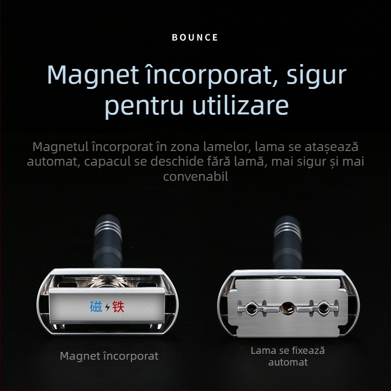 Aparat de ras manual Tide, lame din oțel inoxidabil, margine dublă, reglaj în 8 trepte, pachet cu 5 lame