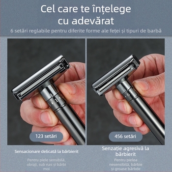Chaoke aparat de ras manual pentru bărbați — anti-zgâriere, stil retro, lamă cu două fețe