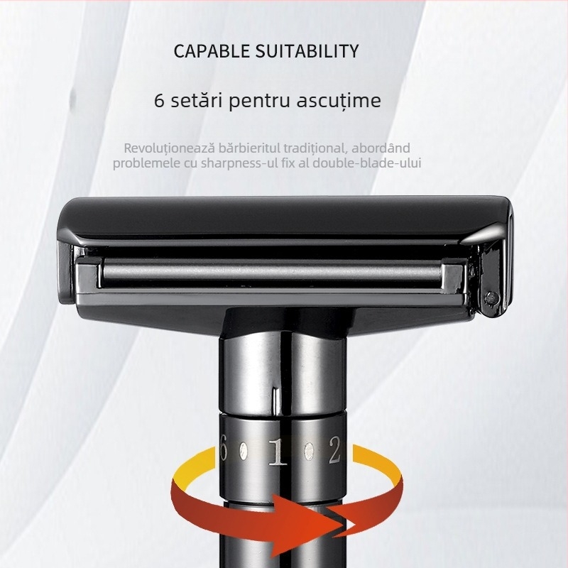 Chaoke aparat de ras manual pentru bărbați — anti-zgâriere, stil retro, lamă cu două fețe
