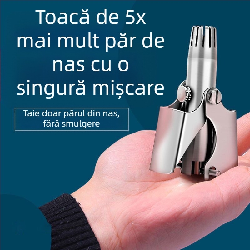Trimmer pentru nas – oțel inoxidabil, manual, complet lavabil, fără baterie