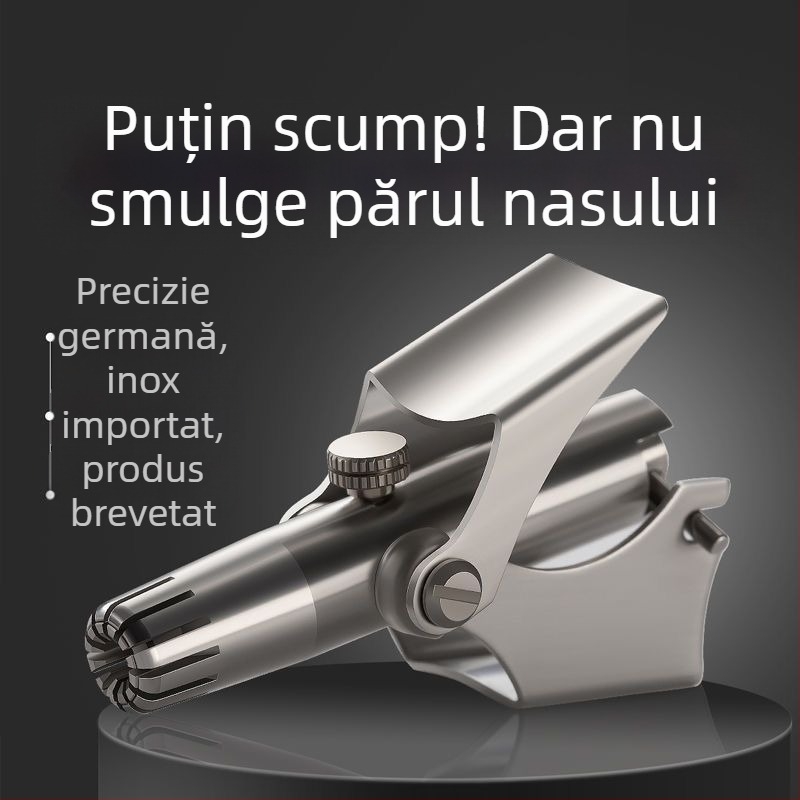 Trimmer pentru nas – oțel inoxidabil, manual, complet lavabil, fără baterie