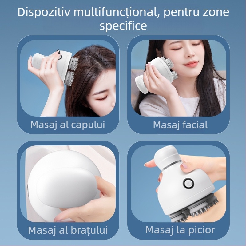 Masaj pentru scalp cu masaj de frământare, reîncărcabil, 3 trepte, model 820, control prin buton