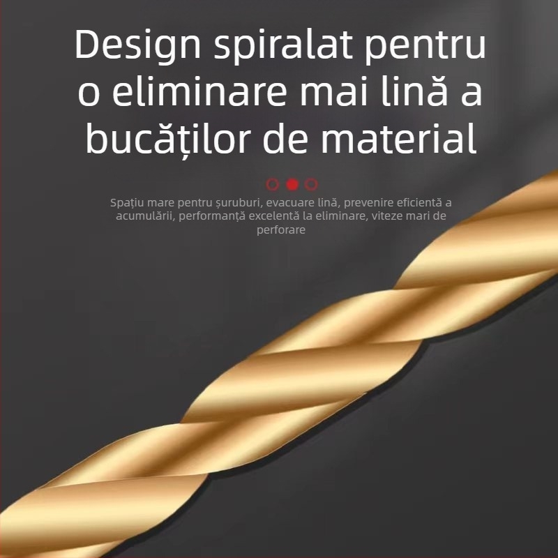 Set de 230 burghie cu acoperire titan, cu ax drept, pentru prelucrarea lemnului, în cutie din plastic