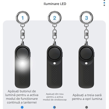 Alarmă personală anti-lup RA200, 130 dB, LED, 3V, ≤80 mA