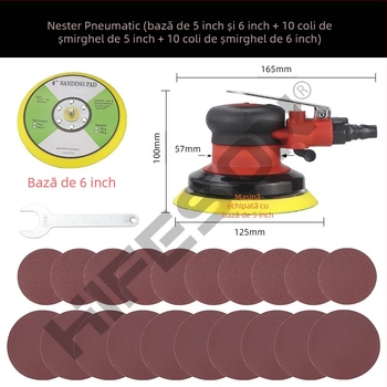 Sea Flying Shark A3 șlefuitor cu disc pneumatic – industrial-grade, pentru șlefuire și lustruire a metalelor