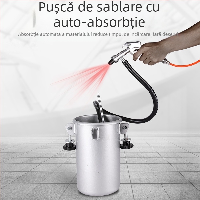 Pistol de sablat cu aer, unitate compactă de sablat, autoamorsare, presiune înaltă, renovare și eliminarea ruginii și a impurităților