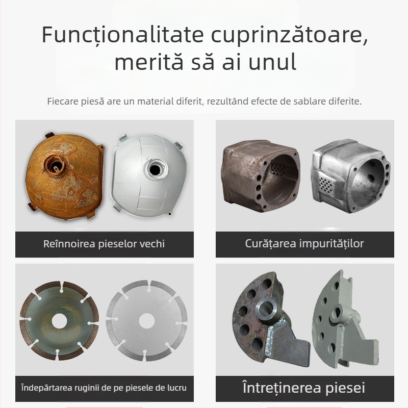 Pistol de sablat cu aer, unitate compactă de sablat, autoamorsare, presiune înaltă, renovare și eliminarea ruginii și a impurităților
