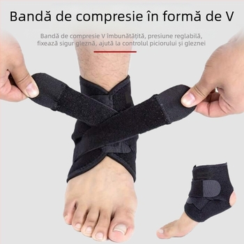 Manșetă de gleznă sport din neopren, cu compresie ușoară, protecție anti-entorsă, potrivită pentru baschet și alergare