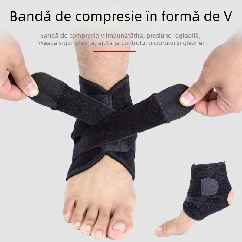 Manșetă de gleznă sport din neopren, cu compresie ușoară, protecție anti-entorsă, potrivită pentru baschet și alergare