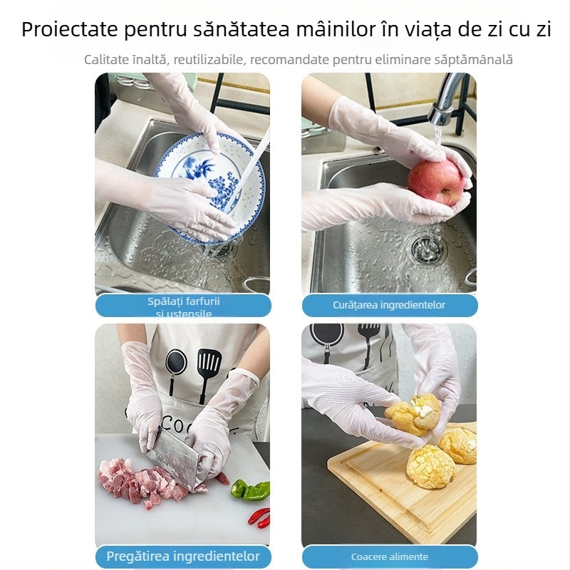 Dong Tao 8700 mănuși nitril de unică folosință, rezistente la acizi și baze, antiderapante, impermeabile, cu lungime extinsă