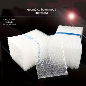 Plic cu bule, strat unic, transparent, dreptunghiular, PE, pentru expediții și protecția obiectelor fragile
