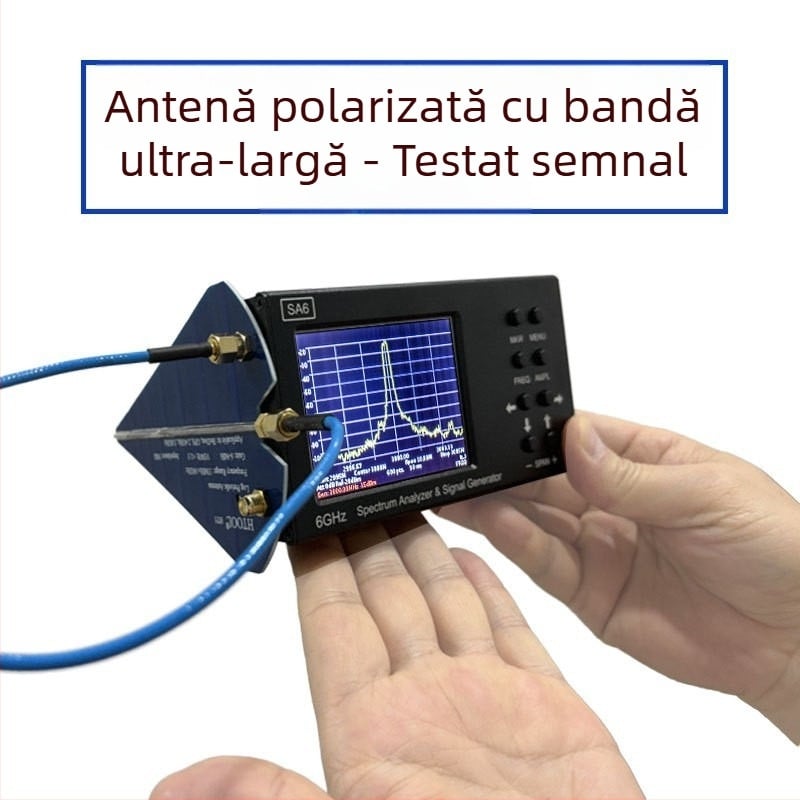 HT5 Antena UWB log-periodică, 1575 MHz / 2.4 GHz / 5.8 GHz, bandă largă