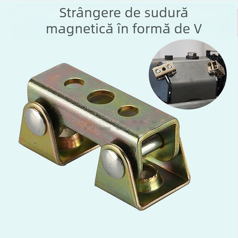 Clema de sudură magnetică reglabilă din oțel inoxidabil, în formă de V, cu suport de tip V — HUOTO • 100 buc • Domeniu de aplicare: dispozitiv magnetic reglabil în formă de V • Specificații: dispozitiv magnetic reglabil în formă de V
