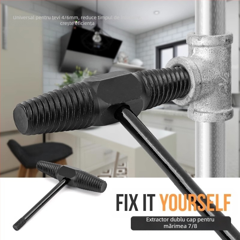 Extractor pentru șuruburi rupte de la robinet pentru valve triunghiular; unelte de reparații țevi din oțel inoxidabil pentru instalații casnice