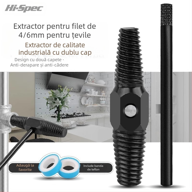 Extractor pentru șuruburi rupte de la robinet pentru valve triunghiular; unelte de reparații țevi din oțel inoxidabil pentru instalații casnice