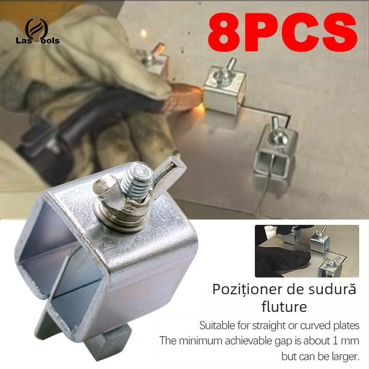 Cleme de sudură electrice în formă de fluture – set 8 bucăți, din oțel crom-vanadiu, pentru alinierea foițelor metalice, pentru uz casnic