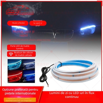 Lumină LED universală pentru capota mașinii, bandă de ghidaj din silicon moale, 12V, 9.5W, durata de viață 50000h