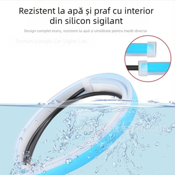 Lumină LED universală pentru capota mașinii, bandă de ghidaj din silicon moale, 12V, 9.5W, durata de viață 50000h