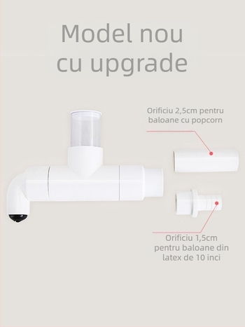 Umplător multifuncțional cu paiete pentru baloane – dispozitiv transparent de umplere, construcție din plastic, potrivit pentru decoruri de nuntă