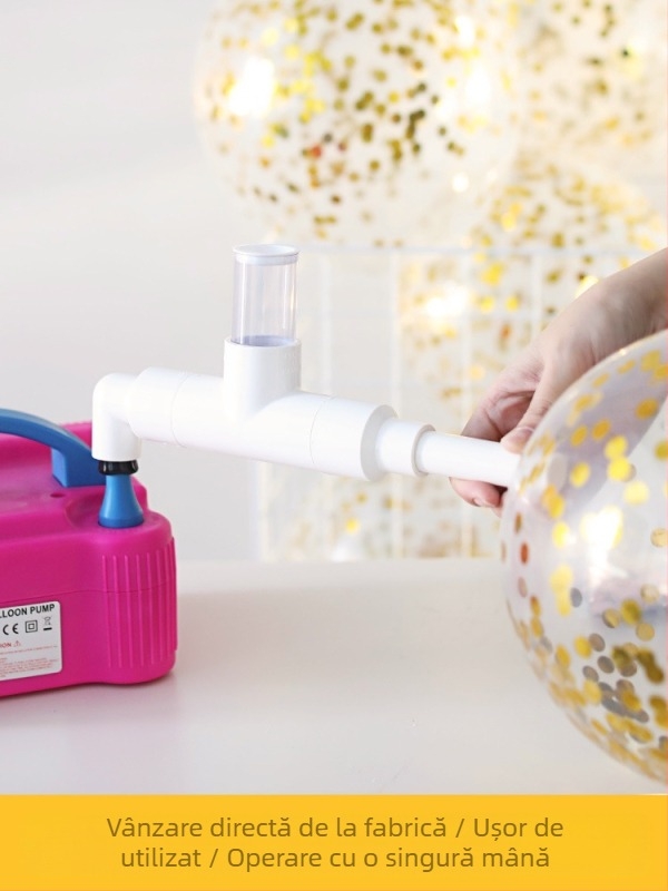 Umplător multifuncțional cu paiete pentru baloane – dispozitiv transparent de umplere, construcție din plastic, potrivit pentru decoruri de nuntă