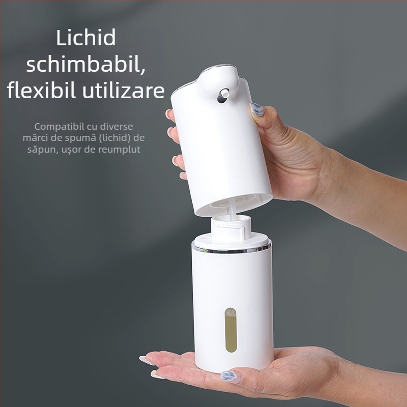 Dispenser automat de săpun spumant cu senzor, încărcare USB, ABS, 300 ml capacitate, trei niveluri de spumare