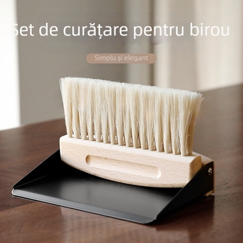 Set mini de mătură și lingură pentru praf, din oțel inoxidabil, lansat în 2018, ambalaj 1 bucată.