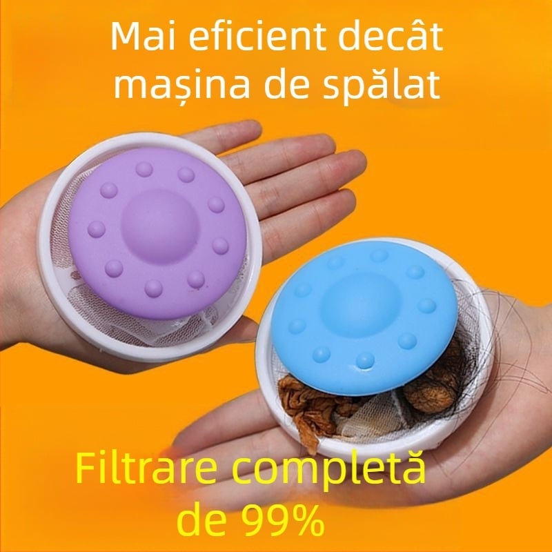 Pungă filtrantă plutitoare din plastic pentru mașina de spălat, eliminare păr și anti încurcare, minge de rufe