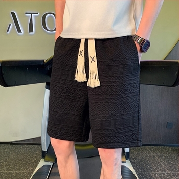 Șorturi casual pentru bărbați: croială dreaptă, talie medie, închidere cu șnur, material poliester cu uscare rapidă, buzunare decorative