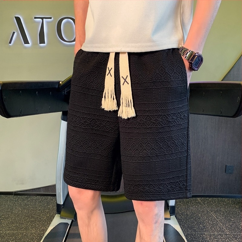 Șorturi casual pentru bărbați: croială dreaptă, talie medie, închidere cu șnur, material poliester cu uscare rapidă, buzunare decorative