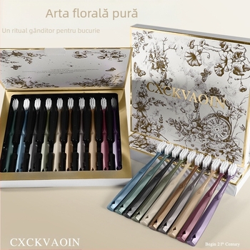 Periuță de dinți manuală, peri moi, cap lat, set de 10 bucăți, model CXCK-06