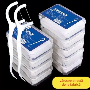 Bastoane de ață dentară ultrafină, de unică folosință, din plastic, ambalaj individual, 30–50 bucăți pe pachet