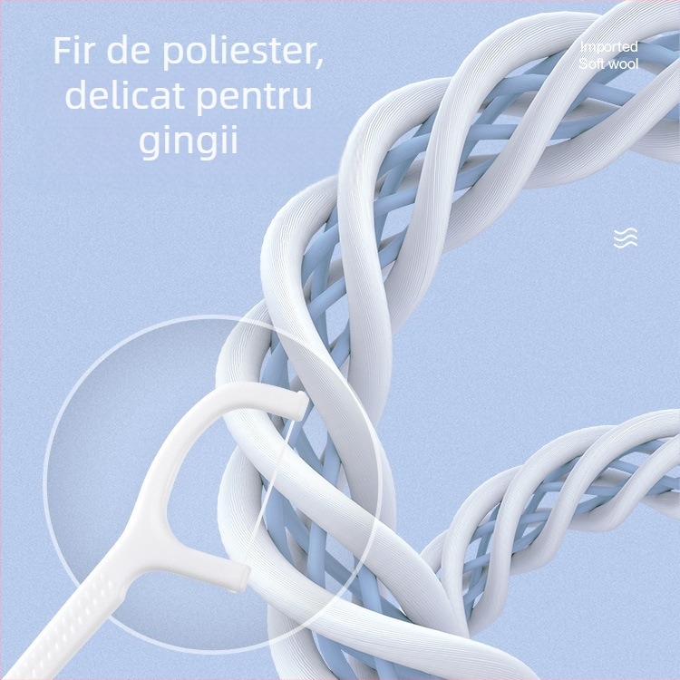 Bastoane de ață dentară ultrafină, de unică folosință, din plastic, ambalaj individual, 30–50 bucăți pe pachet